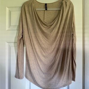 Chic Drape Neck Long Sleeve Top